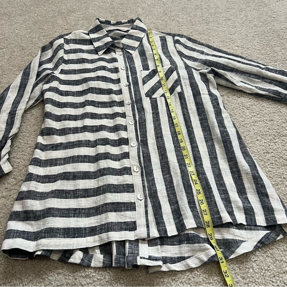 Soft Surroundings Women’s Linen Camina Blouse Shirt Tunic Top Size Large 2CK23 - Picture 9 of 16